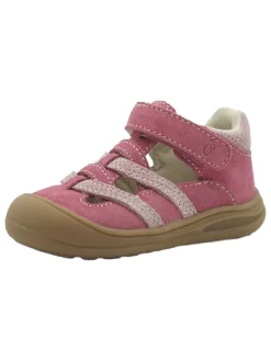Leder-Halbsandalen in Pink