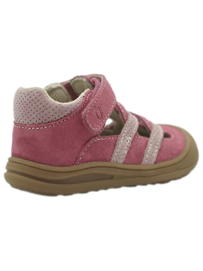 Leder-Halbsandalen in Pink
