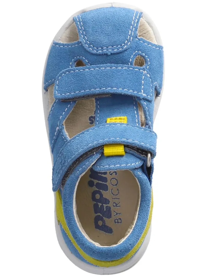 Leder-Halbsandalen "Kansi" in Hellblau