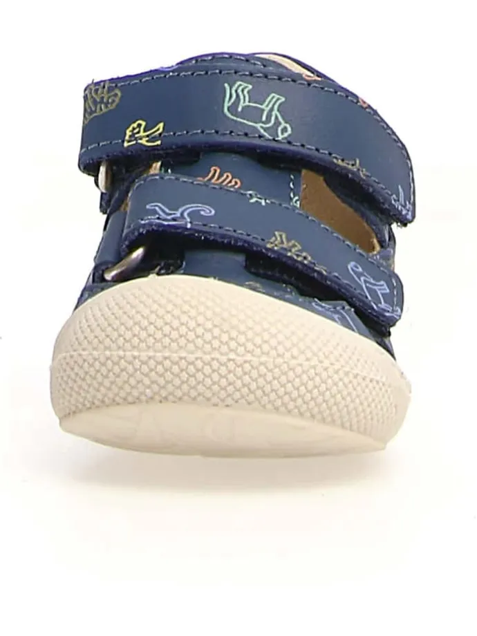 Leder-Halbsandalen "Puffy" in Dunkelblau