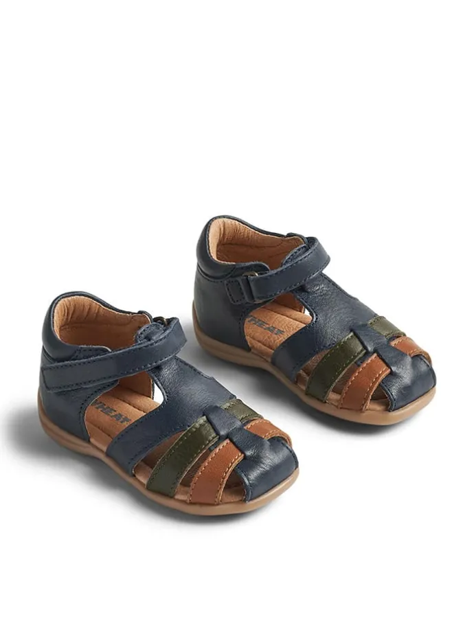 Leder-Halbsandalen "Robbie" in Dunkelblau
