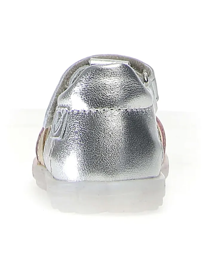 Leder-Halbsandalen "See" in Silber