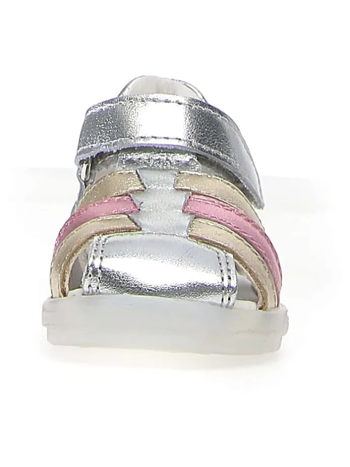 Leder-Halbsandalen "See" in Silber
