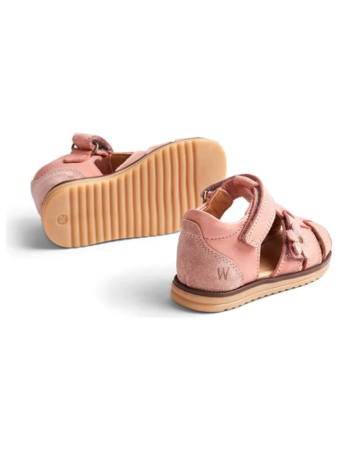 Leder-Halbsandalen "Sky Flower" in Pink