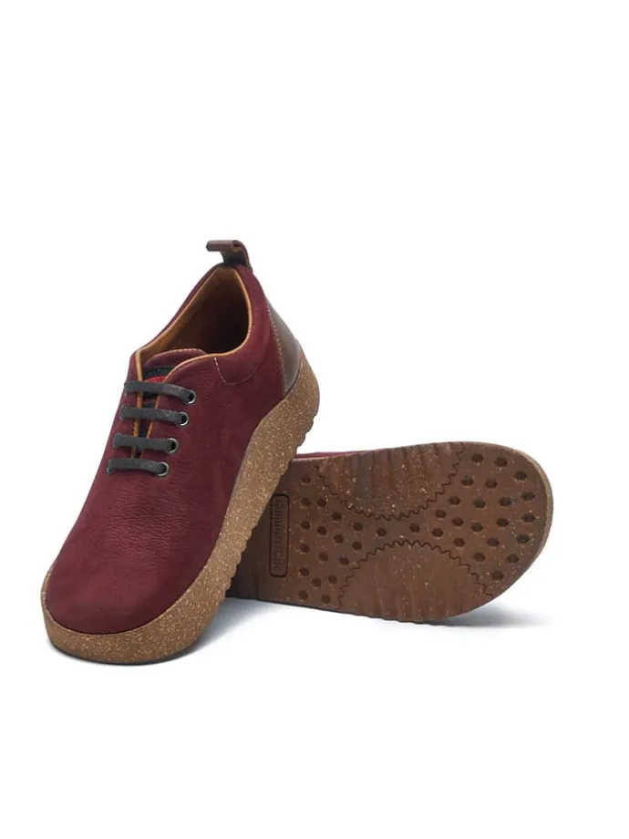 Leder-Halbschuhe in Bordeaux
