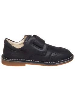 Leder-Halbschuhe in Dunkelblau