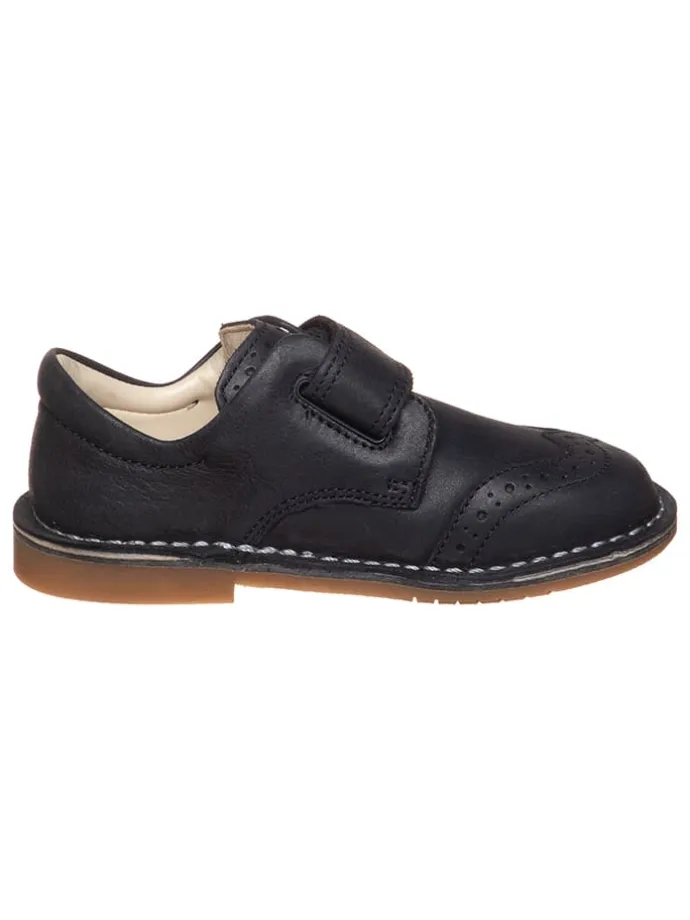 Leder-Halbschuhe in Dunkelblau