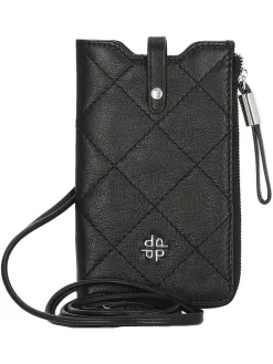 Leder-Handytasche "Aurelie" in Schwarz - (B)11 x (H)18 x (T)2 cm