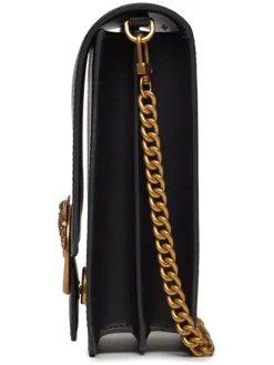 Leder-Handytasche in Schwarz - (B)10 x (H)18 x (T)6 cm