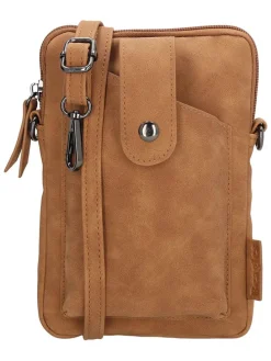Leder-Handytasche "Lourenza" in Hellbraun - (B)13 x (H)19 x (T)2 cm