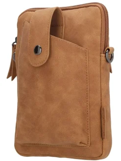 Leder-Handytasche "Lourenza" in Hellbraun - (B)13 x (H)19 x (T)2 cm