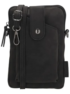 Leder-Handytasche "Lourenza" in Schwarz - (B)13 x (H)19 x (T)2 cm