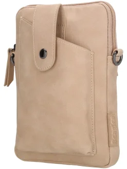 Leder-Handytasche "Lourenza" in Beige - (B)13 x (H)19 x (T)2 cm