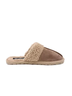 Leder-Hausschuhe in Beige