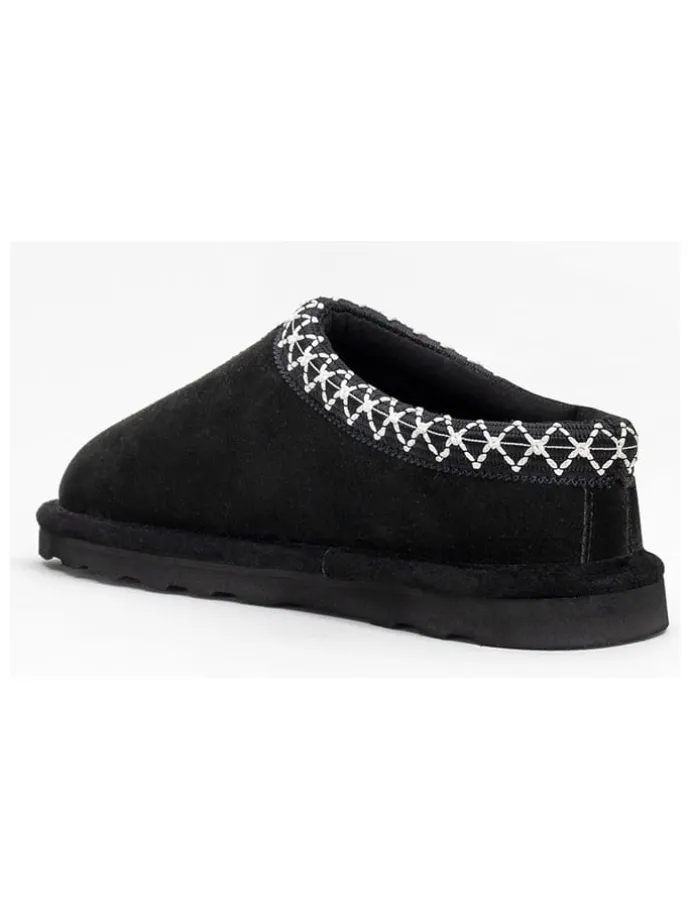 Leder-Hausschuhe in Schwarz