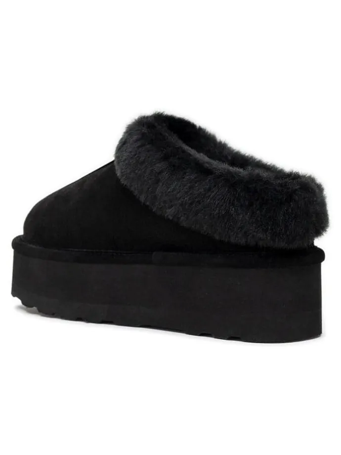 Leder-Hausschuhe in Schwarz