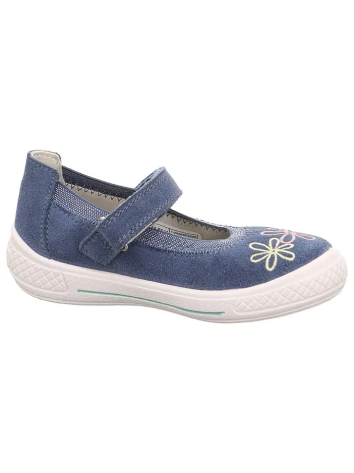Leder-Hausschuhe "Tensy" in Blau