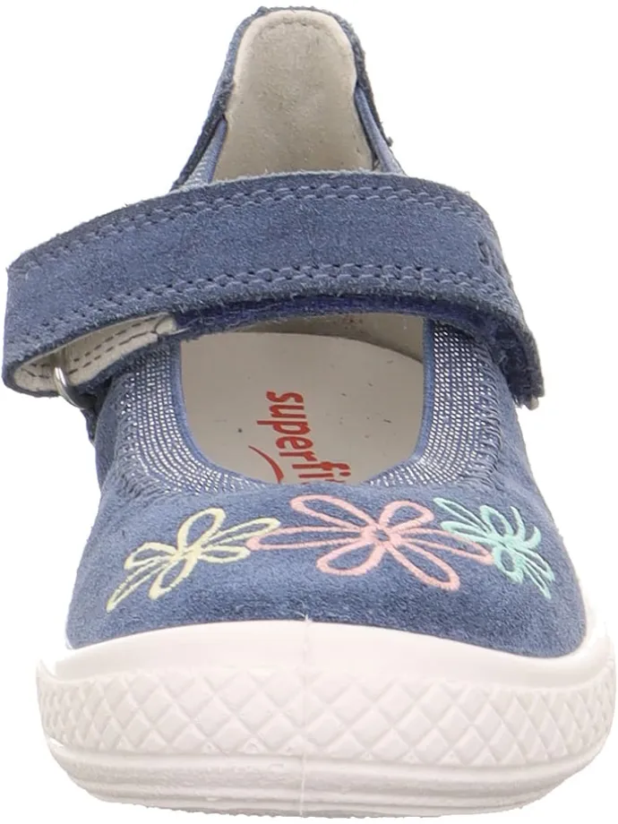 Leder-Hausschuhe "Tensy" in Blau