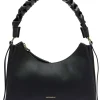 Leder-Henkeltasche in Schwarz - (B)23 x (H)18 x (T)10 cm