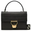 Leder-Henkeltasche in Schwarz - (B)21,5 x (H)15 x (T)2 cm