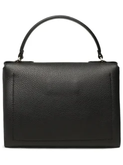 Leder-Henkeltasche in Schwarz - (B)21,5 x (H)15 x (T)2 cm