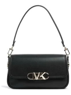 Leder-Henkeltasche in Schwarz - (B)26 x (H)15 x (T)8 cm