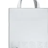Leder-Henkeltasche "Paperbag S" in Weiß - (B)22 x (H)25 x (T)11 cm