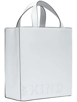 Leder-Henkeltasche "Paperbag S" in Weiß - (B)22 x (H)25 x (T)11 cm