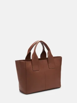 Leder-Henkeltasche "Sienna" in Hellbraun - (B)35 x (H)27 x (T)13 cm