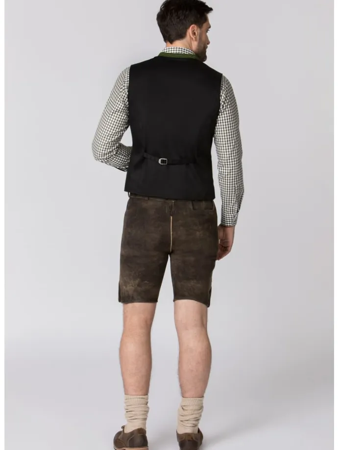 Lederhose "Bertl" in braun gespeckt
