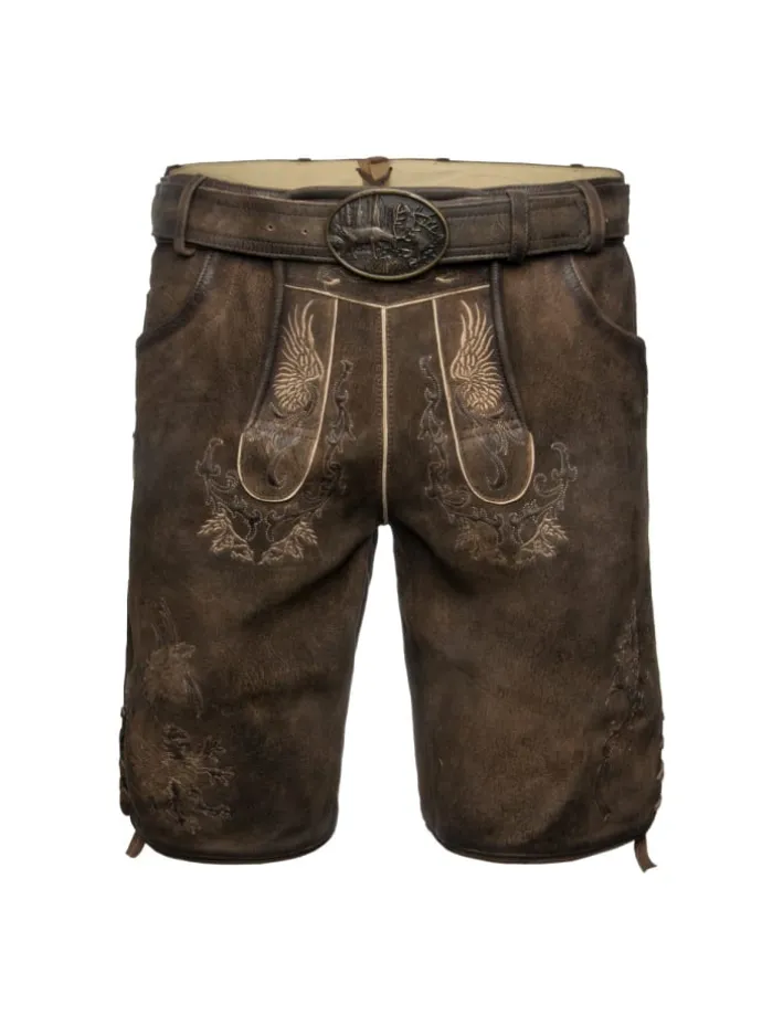Lederhose Fassing in dunkelbraun