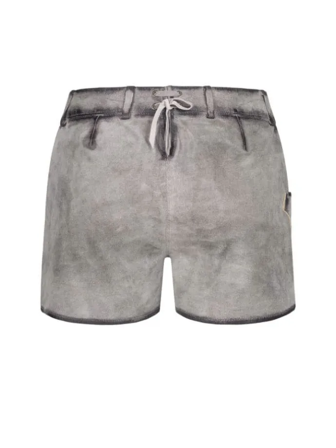 Lederhose Hotpant Tiana in Silber