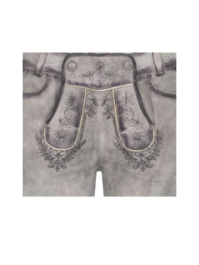 Lederhose Hotpant Tiana in Silber