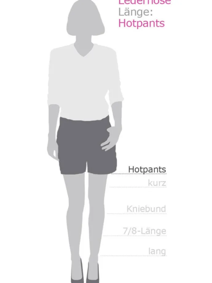 Lederhose Hotpant Tiana in Silber