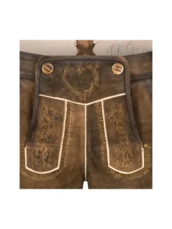 Lederhose Hotpants Tamara in Tabakbraun