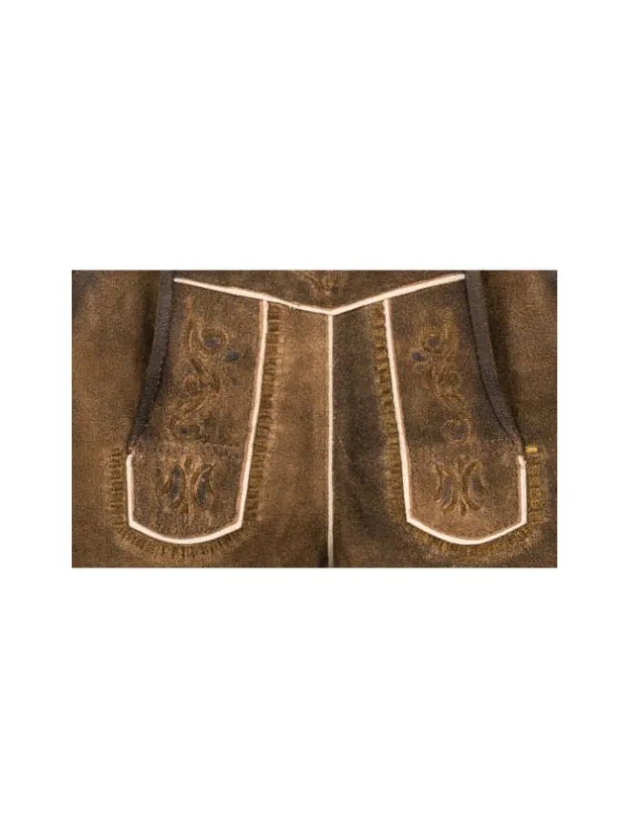 Lederhose Hotpants Tamara in Tabakbraun