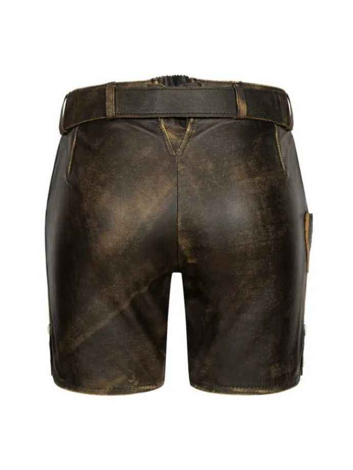 Lederhose Hotpants Zelda in Braun