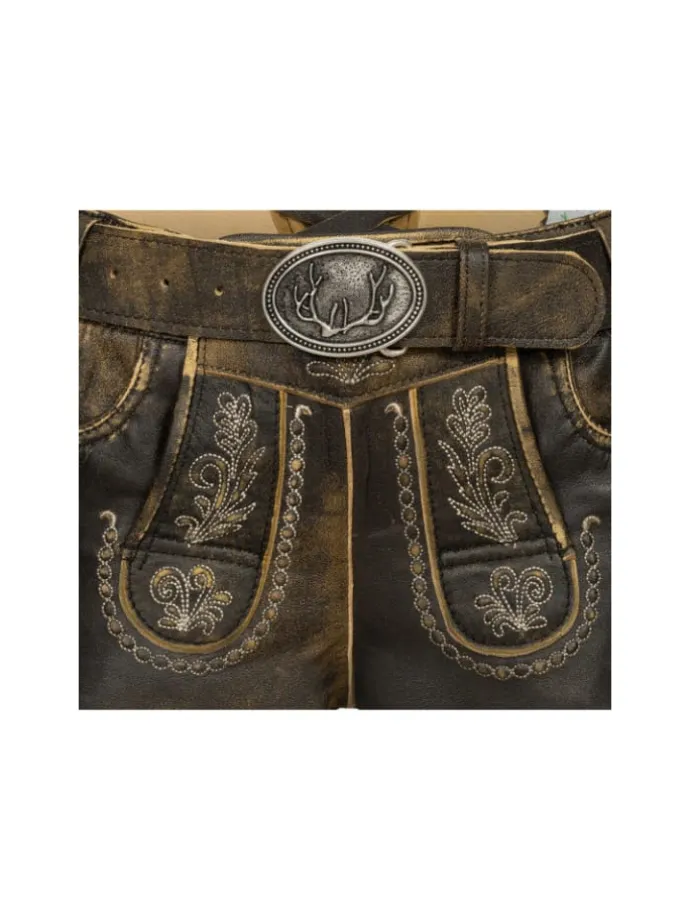 Lederhose Hotpants Zelda in Braun