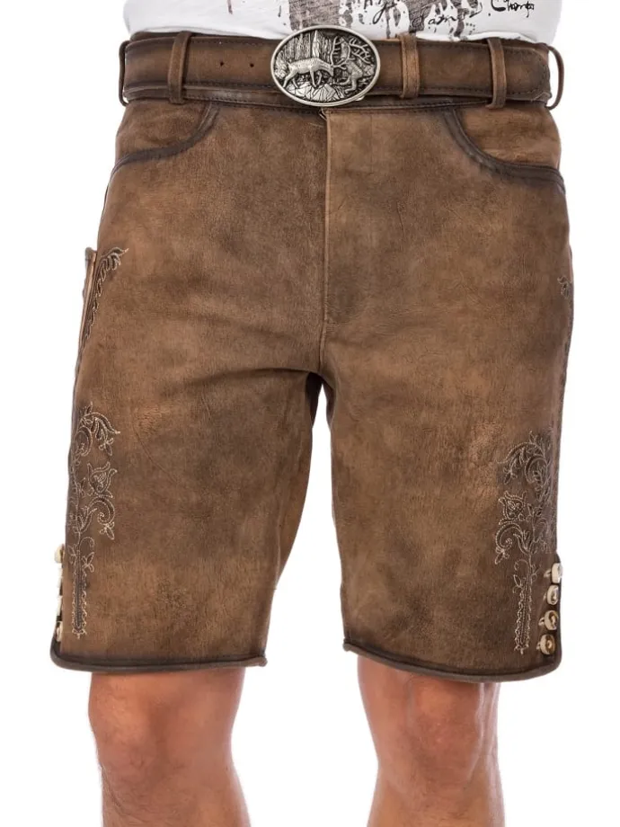 Lederhose JONAS-gespeckt in braun