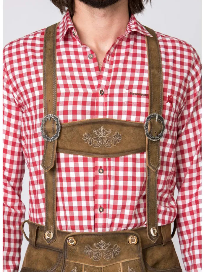 Lederhose "Justin 4" in havanna gespeckt