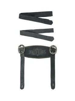 Lederhose Kniebund Echtleder in Grau