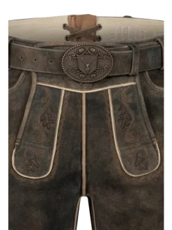 Lederhose kurz Daniel Wild Oliv