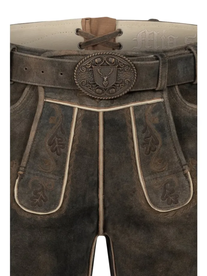Lederhose kurz Daniel Wild Oliv