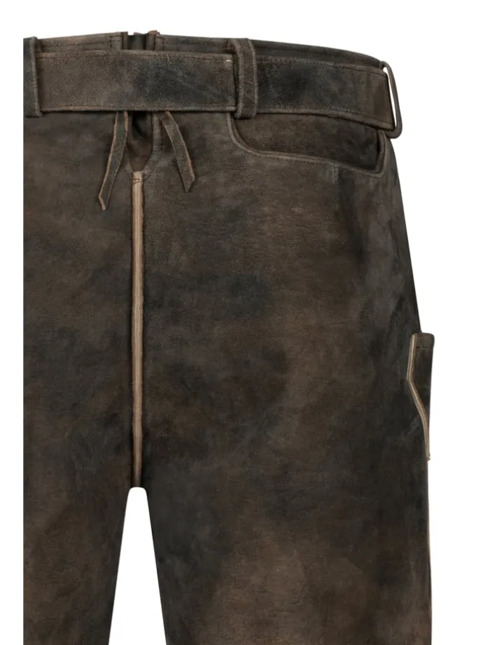 Lederhose kurz Daniel Wild Oliv