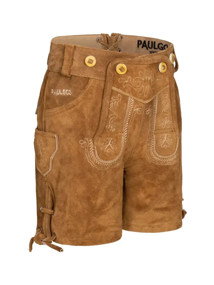 Lederhose Kurz Echtleder KK1 in Hellbraun