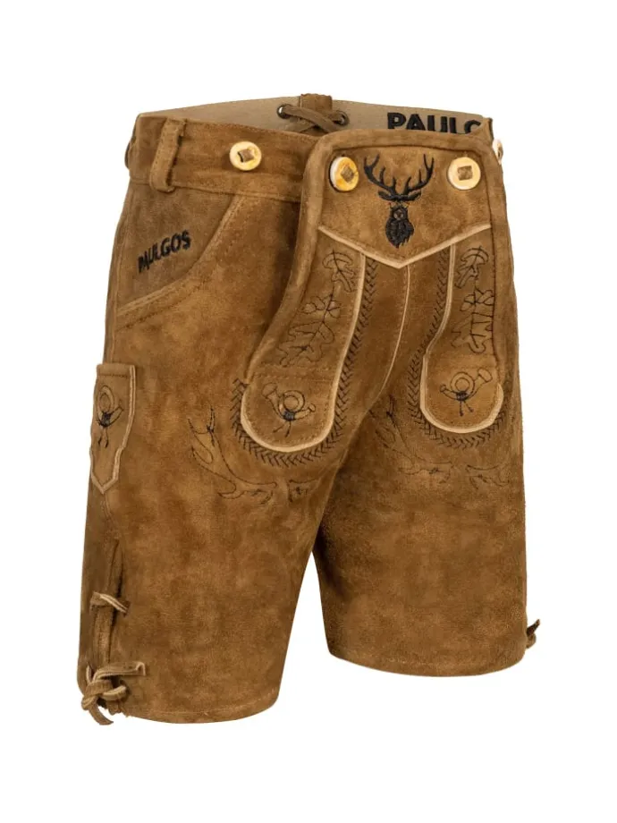Lederhose Kurz Echtleder KK2 in Hellbraun
