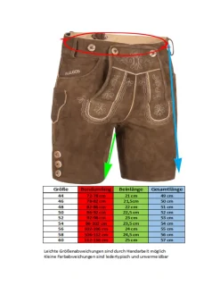Lederhose Kurz Echtleder HK2 in Hellbraun