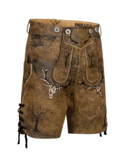 Lederhose Kurz Echtleder HK6 ANTIK in Whiskybraun