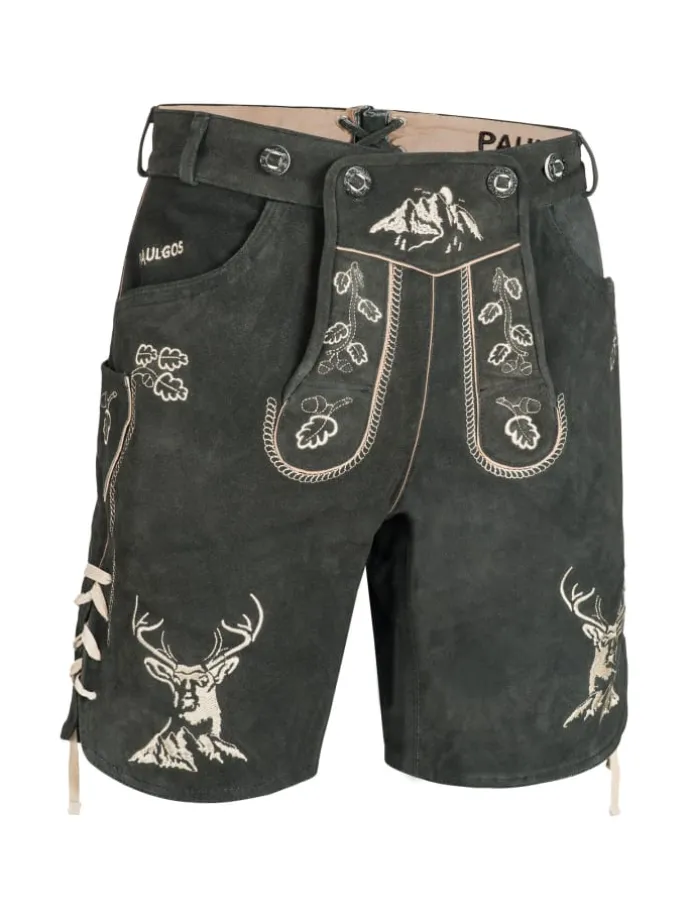 Lederhose Kurz Echtleder HK4 in Grau