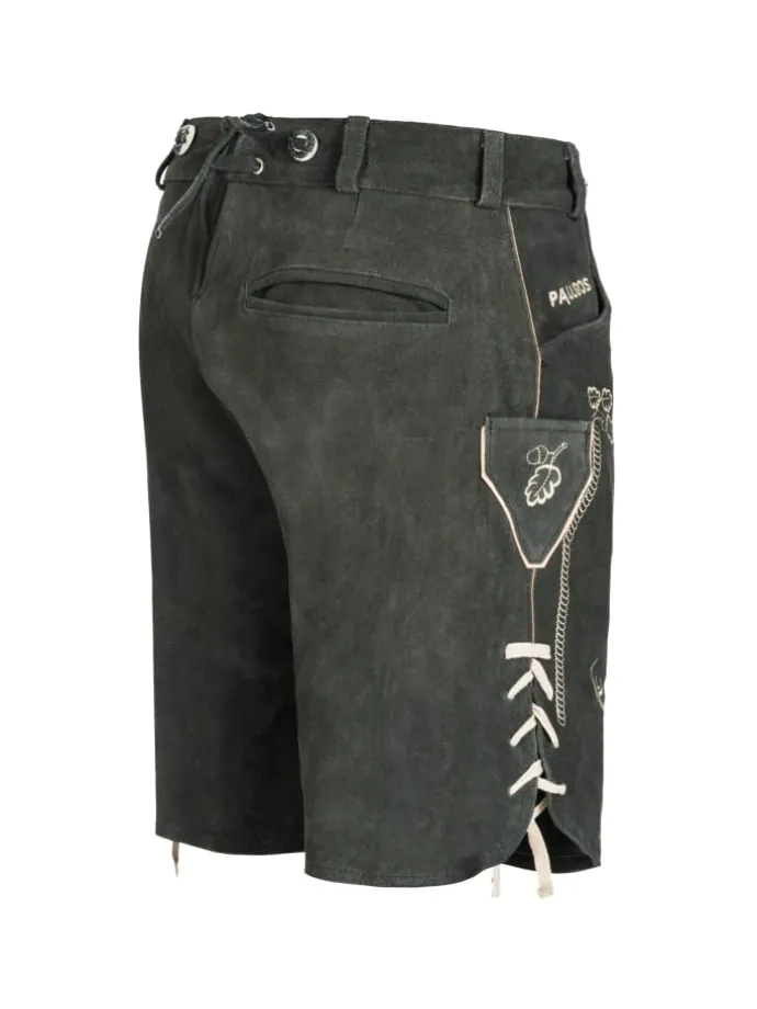 Lederhose Kurz Echtleder HK4 in Grau